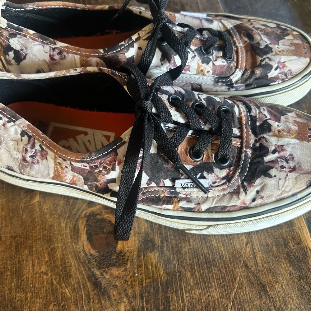 VANS ASPCA Multi Cat Print Casual Lace Up Sneakers Skater Men 6 Women 7.5